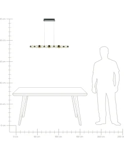 Lampadario a LED SORA Vetro Oro