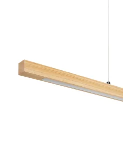 Lampadario a LED STEWARTS con telecomando con dimmer Legno di quercia Marrone chiaro