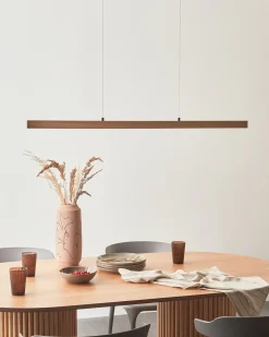 Lampadario a LED STEWARTS con telecomando con dimmer Legno di quercia Marrone chiaro
