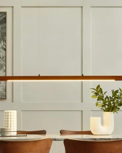 Lampadario a LED STEWARTS con dimmer Legno di quercia Marrone scuro