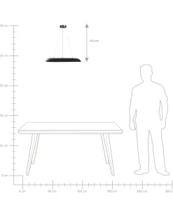 Lampadario a LED SURKO Metallo Nero