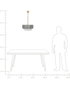 Lampadario AGUARICO Vetro Ottone