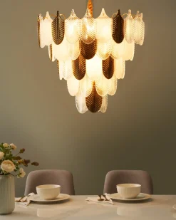 Lampadario AGUIRRE Vetro Ottone