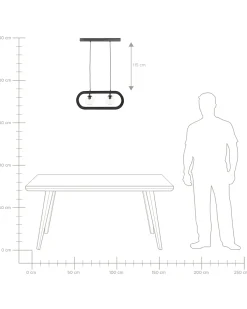 Lampadario AYENSU Legno di mango Nero