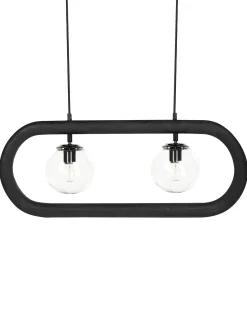 Lampadario AYENSU Legno di mango Nero