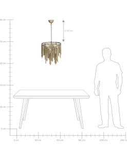 Lampadario CHAMBAL Metallo Ottone