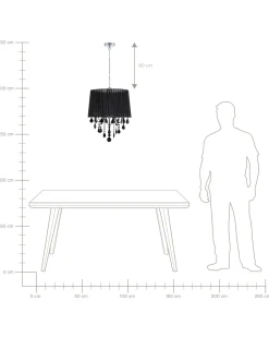Lampadario EVANS Nero