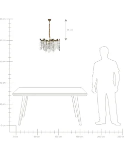 Lampadario JEMNI Cristallo Oro