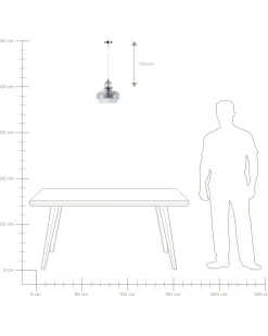Lampadario WILTZ Vetro Grigio chiaro