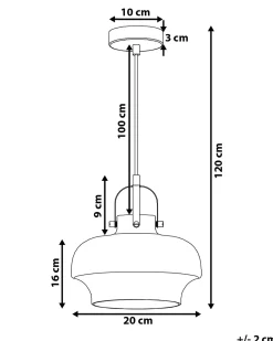 Lampadario WILTZ Vetro Grigio chiaro