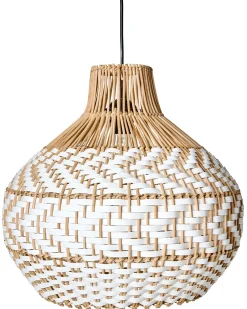 Lampadario YAUCO Rattan Bianco