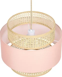 Lampadario YUMURI Rattan Rosa pesca