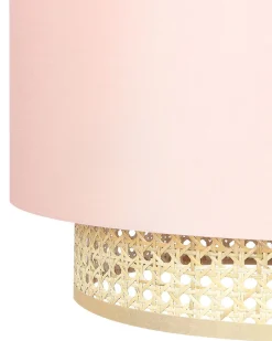 Lampadario YUMURI Rattan Rosa pesca