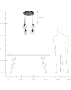 Lampadario ZAYANDE Vetro Grigio chiaro