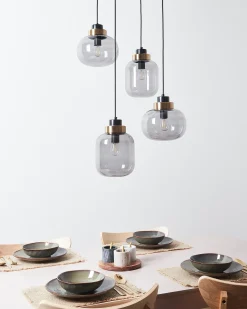 Lampadario ZAYANDE Vetro Grigio chiaro