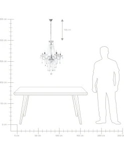 Lampadario LOCONE Cristallo Argento