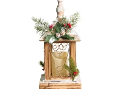 Lanterna a LED SAIMA Modello natalizio 40 cm Marrone scuro