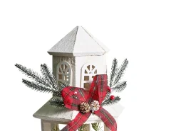 Lanterna a LED SAVIVESI Modello natalizio 38 cm Bianco