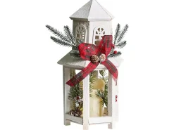 Lanterna a LED SAVIVESI Modello natalizio 38 cm Bianco