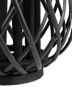 Lanterna MAURITIUS Legno di salice 30 cm Nero