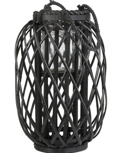 Lanterna MAURITIUS Legno di salice 40 cm Nero