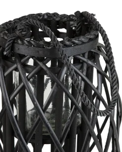 Lanterna MAURITIUS Legno di salice 40 cm Nero
