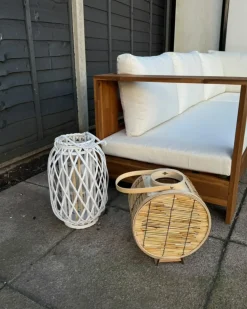 Lanterna MAURITIUS Legno di salice 40 cm Bianco