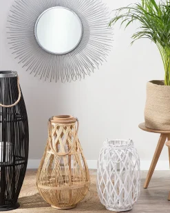 Lanterna MAURITIUS Legno di salice 40 cm Bianco