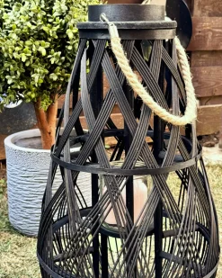 Lanterna TONGA Bambù 56 cm Nero