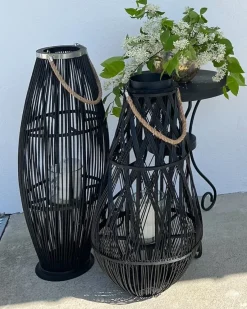 Lanterna TONGA Bambù 56 cm Nero