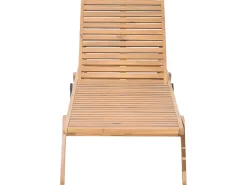 Lettino Prendisole CESANA Legno d'acacia Marrone chiaro
