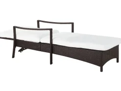 Lettino Prendisole con Cuscino VASTO Rattan sintetico (PE) Marrone
