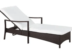 Lettino Prendisole con Cuscino VASTO Rattan sintetico (PE) Marrone