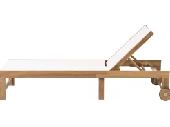 Lettino Prendisole PEDESINA Legno d'acacia Beige