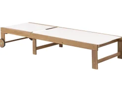 Lettino Prendisole PEDESINA Legno d'acacia Beige