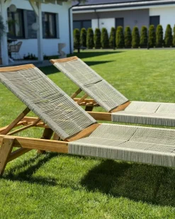 Lettino Prendisole PROSSEDI Legno d'acacia Beige