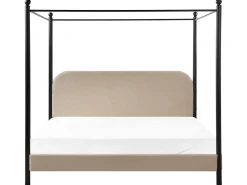 Letto a baldacchino Bouclé DANNEMOIS 180 x 200 cm Tortora