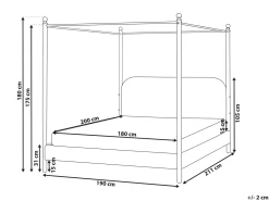 Letto a baldacchino Bouclé DANNEMOIS 180 x 200 cm Tortora