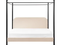 Letto a baldacchino Bouclé DANNEMOIS 180 x 200 cm Beige