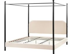 Letto a baldacchino Bouclé DANNEMOIS 180 x 200 cm Beige