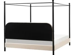 Letto a baldacchino Bouclé DANNEMOIS 180 x 200 cm Beige
