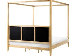 Letto a baldacchino Legno HAILLICOURT 180 x 200 cm Marrone chiaro