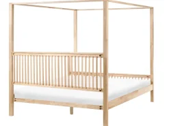 Letto a baldacchino Legno HARFLEUR 180 x 200 cm Marrone chiaro