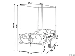Letto a baldacchino Metallo SORMERY 90 x 200 cm Bianco
