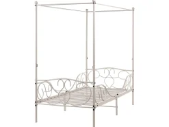 Letto a baldacchino Metallo SORMERY 90 x 200 cm Beige chiaro