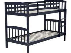 Letto a castello con cassetti Legno di pino REVIN 90 x 200 cm Blu marino