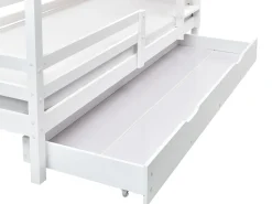 Letto a castello con cassetti Casa Legno di pino GIRGOLS 90 x 200 cm con contenitore Bianco