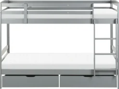 Letto a castello con cassetti Legno di pino REGAT 90 x 200 cm Grigio