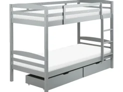 Letto a castello con cassetti Legno di pino REGAT 90 x 200 cm Grigio