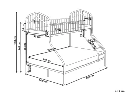 Letto a castello Metallo CHAMONIX 90/140 x 200 cm Nero